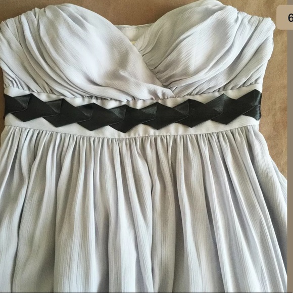 NWT BCBGENERATION Long dress Gray Ruffle Gown 6 - Picture 6 of 7